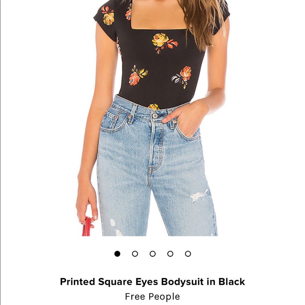 Free People printed square eyes bodysuit